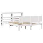 vidaXL Cadru de pat cu tăblie, alb, 120x190 cm, lemn masiv pin vidaXL Cadru de pat cu tăblie, alb, 120x190 cm, lemn masiv pin