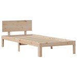 vidaXL Cadru de pat cu tăblie, 90x200 cm, lemn masiv de pin vidaXL Cadru de pat cu tăblie, 90x200 cm, lemn masiv de pin