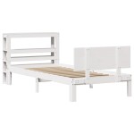 vidaXL Cadru de pat cu tăblie fără saltea, alb, 90x200 cm vidaXL Cadru de pat cu tăblie fără saltea, alb, 90x200 cm