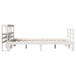 vidaXL Cadru de pat cu tăblie, alb, 150x200 cm lemn masiv pin vidaXL Cadru de pat cu tăblie, alb, 150x200 cm lemn masiv pin