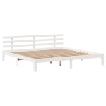 vidaXL Cadru de pat cu tăblie fără saltea, alb, 200x200 cm