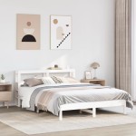 vidaXL Cadru de pat fără saltea, alb, 160x200 cm, lemn masiv pin vidaXL Cadru de pat fără saltea, alb, 160x200 cm, lemn masiv pin