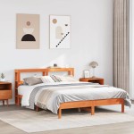 vidaXL Cadru de pat fără saltea, maro ceruit 140x200 cm lemn masiv pin vidaXL Cadru de pat fără saltea, maro ceruit 140x200 cm lemn masiv pin