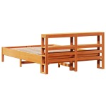 vidaXL Cadru de pat fără saltea, maro ceruit 140x200 cm lemn masiv pin vidaXL Cadru de pat fără saltea, maro ceruit 140x200 cm lemn masiv pin
