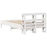 vidaXL Cadru de pat fără saltea, alb, 120x200 cm, lemn masiv pin vidaXL Cadru de pat fără saltea, alb, 120x200 cm, lemn masiv pin