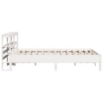 vidaXL Cadru de pat fără saltea, alb, 140x190 cm, lemn masiv de pin