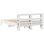 vidaXL Cadru de pat fără saltea, alb, 135x190 cm, lemn masiv de pin vidaXL Cadru de pat fără saltea, alb, 135x190 cm, lemn masiv de pin