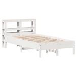 vidaXL Cadru de pat fără saltea, alb, 120x190 cm, lemn masiv pin vidaXL Cadru de pat fără saltea, alb, 120x190 cm, lemn masiv pin