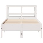 vidaXL Cadru de pat fără saltea, alb, 120x190 cm, lemn masiv pin vidaXL Cadru de pat fără saltea, alb, 120x190 cm, lemn masiv pin
