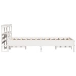 vidaXL Cadru de pat fără saltea, alb, 120x190 cm, lemn masiv pin vidaXL Cadru de pat fără saltea, alb, 120x190 cm, lemn masiv pin