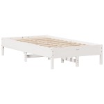 vidaXL Cadru de pat fără saltea, alb, 120x190 cm, lemn masiv pin vidaXL Cadru de pat fără saltea, alb, 120x190 cm, lemn masiv pin