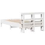 vidaXL Cadru de pat fără saltea, alb, 75x190 cm, lemn masiv de pin