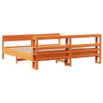 vidaXL Cadru de pat fără saltea, maro ceruit 200x200 cm lemn masiv pin vidaXL Cadru de pat fără saltea, maro ceruit 200x200 cm lemn masiv pin