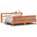 vidaXL Cadru de pat fără saltea, maro ceruit 180x200 cm lemn masiv pin vidaXL Cadru de pat fără saltea, maro ceruit 180x200 cm lemn masiv pin