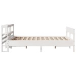 vidaXL Cadru de pat fără saltea, alb, 150x200 cm, lemn masiv pin vidaXL Cadru de pat fără saltea, alb, 150x200 cm, lemn masiv pin