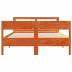 vidaXL Cadru de pat fără saltea, maro ceruit 140x200 cm lemn masiv pin vidaXL Cadru de pat fără saltea, maro ceruit 140x200 cm lemn masiv pin
