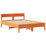 vidaXL Cadru de pat fără saltea, maro ceruit 140x200 cm lemn masiv pin vidaXL Cadru de pat fără saltea, maro ceruit 140x200 cm lemn masiv pin