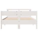 vidaXL Cadru de pat fără saltea, alb, 140x190 cm, lemn masiv de pin vidaXL Cadru de pat fără saltea, alb, 140x190 cm, lemn masiv de pin
