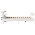 vidaXL Cadru de pat fără saltea, alb, 140x190 cm, lemn masiv de pin vidaXL Cadru de pat fără saltea, alb, 140x190 cm, lemn masiv de pin