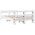 vidaXL Cadru de pat fără saltea, alb, 135x190 cm, lemn masiv de pin vidaXL Cadru de pat fără saltea, alb, 135x190 cm, lemn masiv de pin
