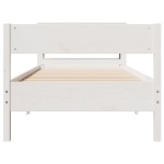 vidaXL Cadru de pat fără saltea, alb, 75x190 cm, lemn masiv de pin