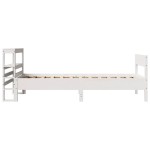 vidaXL Cadru de pat fără saltea, alb, 75x190 cm, lemn masiv de pin