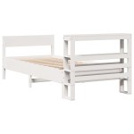 vidaXL Cadru de pat fără saltea, alb, 75x190 cm, lemn masiv de pin