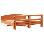 vidaXL Cadru de pat fără saltea, maro ceruit 180x200 cm lemn masiv pin
