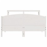 vidaXL Cadru de pat fără saltea, alb, 160x200 cm, lemn masiv pin