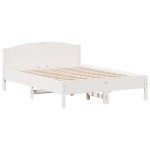 vidaXL Cadru de pat fără saltea, alb, 120x200 cm, lemn masiv pin vidaXL Cadru de pat fără saltea, alb, 120x200 cm, lemn masiv pin