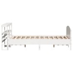 vidaXL Cadru de pat fără saltea, alb, 140x190 cm, lemn masiv de pin