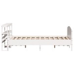 vidaXL Cadru de pat fără saltea, alb, 135x190 cm, lemn masiv de pin vidaXL Cadru de pat fără saltea, alb, 135x190 cm, lemn masiv de pin