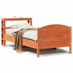 vidaXL Pat de zi fără saltea, maro ceruit, 90x200 cm, lemn masiv pin vidaXL Pat de zi fără saltea, maro ceruit, 90x200 cm, lemn masiv pin