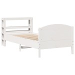vidaXL Cadru de pat fără saltea, alb, 75x190 cm, lemn masiv de pin