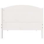 vidaXL Cadru de pat fără saltea, alb, 75x190 cm, lemn masiv de pin