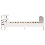 vidaXL Cadru de pat fără saltea, alb, 75x190 cm, lemn masiv de pin