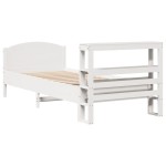 vidaXL Cadru de pat fără saltea, alb, 75x190 cm, lemn masiv de pin