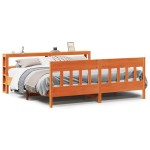 vidaXL Cadru de pat fără saltea, maro ceruit 200x200 cm lemn masiv pin vidaXL Cadru de pat fără saltea, maro ceruit 200x200 cm lemn masiv pin