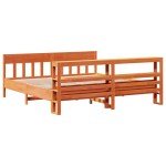vidaXL Cadru de pat fără saltea, maro ceruit 200x200 cm lemn masiv pin vidaXL Cadru de pat fără saltea, maro ceruit 200x200 cm lemn masiv pin