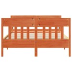 vidaXL Cadru de pat fără saltea, maro ceruit 150x200 cm lemn masiv pin vidaXL Cadru de pat fără saltea, maro ceruit 150x200 cm lemn masiv pin