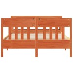 vidaXL Cadru de pat fără saltea, maro ceruit 140x200 cm lemn masiv pin vidaXL Cadru de pat fără saltea, maro ceruit 140x200 cm lemn masiv pin