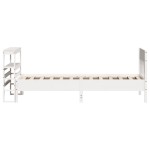 vidaXL Cadru de pat fără saltea, alb, 90x200 cm, lemn masiv pin