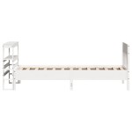 vidaXL Cadru de pat fără saltea, alb, 75x190 cm, lemn masiv de pin