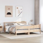 vidaXL Cadru de pat cu tăblie, 180x200 cm, lemn masiv de pin vidaXL Cadru de pat cu tăblie, 180x200 cm, lemn masiv de pin