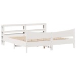 vidaXL Cadru de pat cu tăblie, alb, 180x200 cm, lemn masiv de pin vidaXL Cadru de pat cu tăblie, alb, 180x200 cm, lemn masiv de pin
