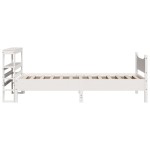 vidaXL Cadru de pat cu tăblie, alb, 90x200 cm, lemn masiv de pin