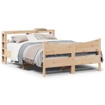 vidaXL Cadru de pat cu tăblie, 120x190 cm, lemn masiv pin vidaXL Cadru de pat cu tăblie, 120x190 cm, lemn masiv pin