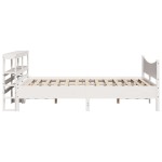 vidaXL Cadru de pat cu tăblie, alb, 120x190 cm, lemn masiv pin vidaXL Cadru de pat cu tăblie, alb, 120x190 cm, lemn masiv pin