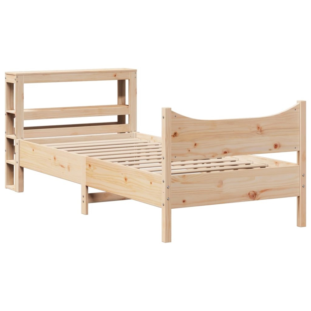 vidaXL Cadru de pat cu tăblie, 75x190 cm, lemn masiv de pin