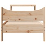 vidaXL Cadru de pat cu tăblie, 75x190 cm, lemn masiv de pin